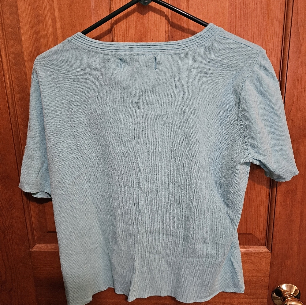 Sag Harbor size L Turquoise SS sweater